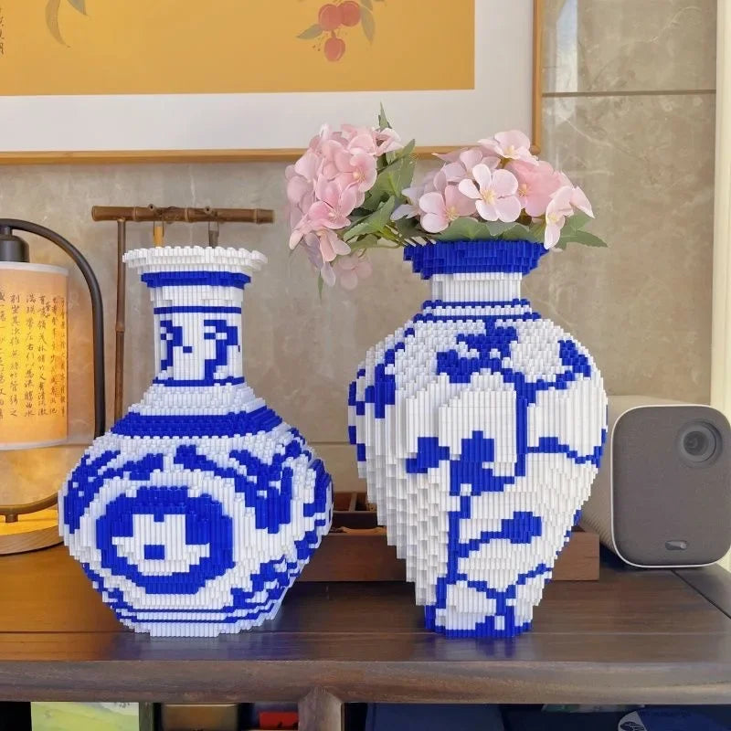 28cm Creative DIY Chinese Style Blue and White Porcelain Vase Puzzle