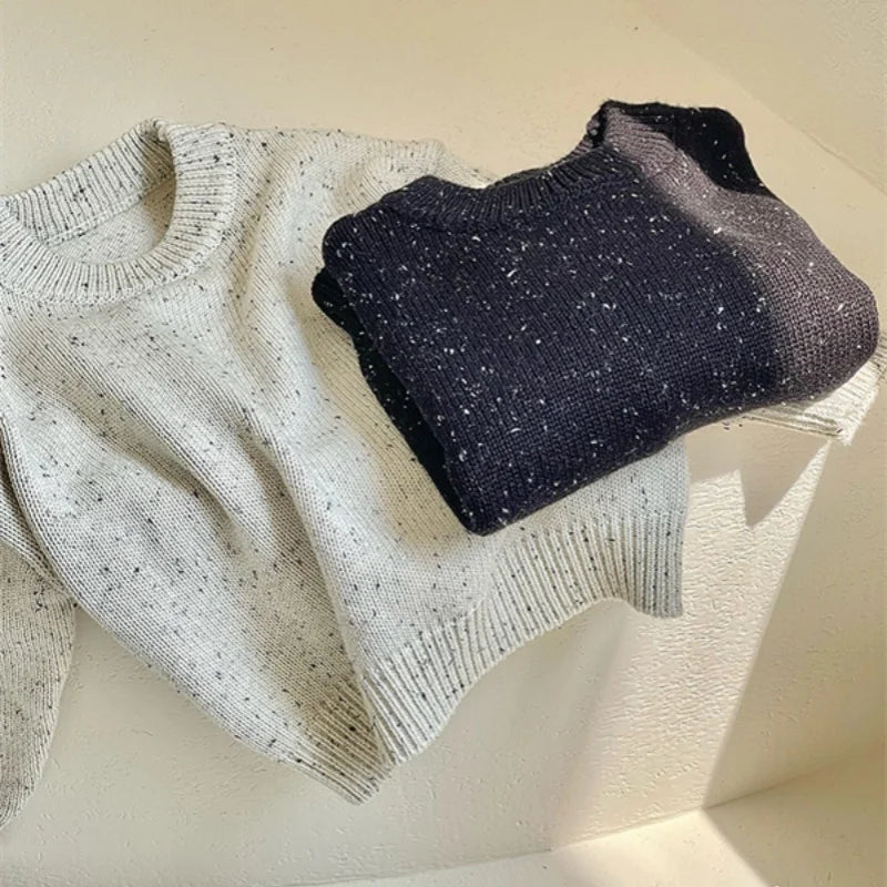 Boys and Girls Knitted Sweaters Cotton Flowers 2024 Kids Clothes Warm Sports  Baby Christmas Gift