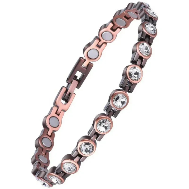 Healthy Therapy Energy Bracelets for Women Magnetic Weight Loss Rhinestone Jewelry