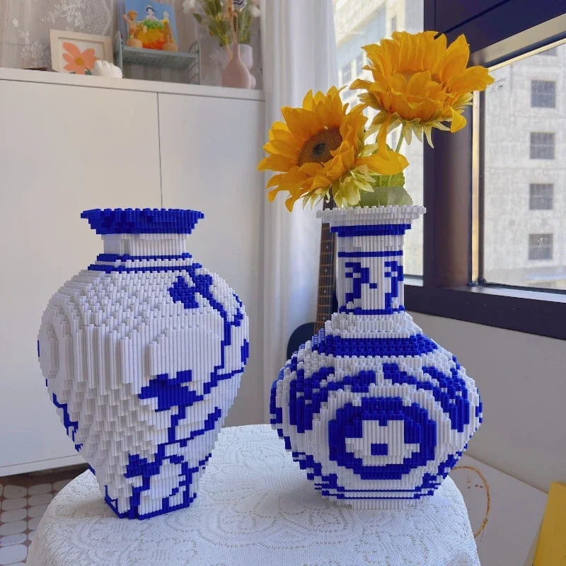 28cm Creative DIY Chinese Style Blue and White Porcelain Vase Puzzle