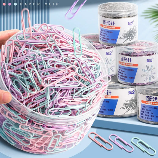 160PCS Colorful Paper Clips Office Supplies Paper Clip Large File Bookmark Paper Clip U-shaped Buckle Office Supplies