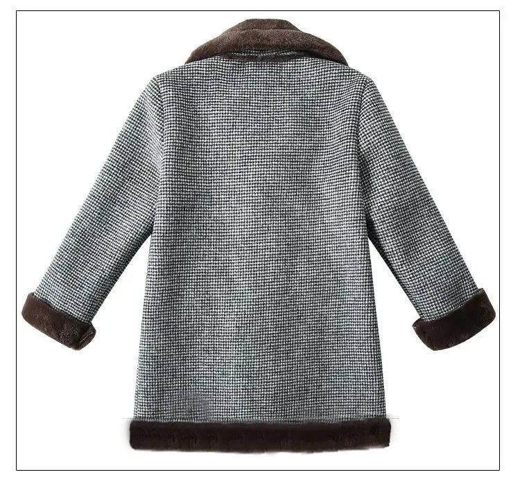 2024 Children Casual Woolen Coat Fall Winter Boys   Outerwear Clothes Kids Splicing Pocket Trench Coat