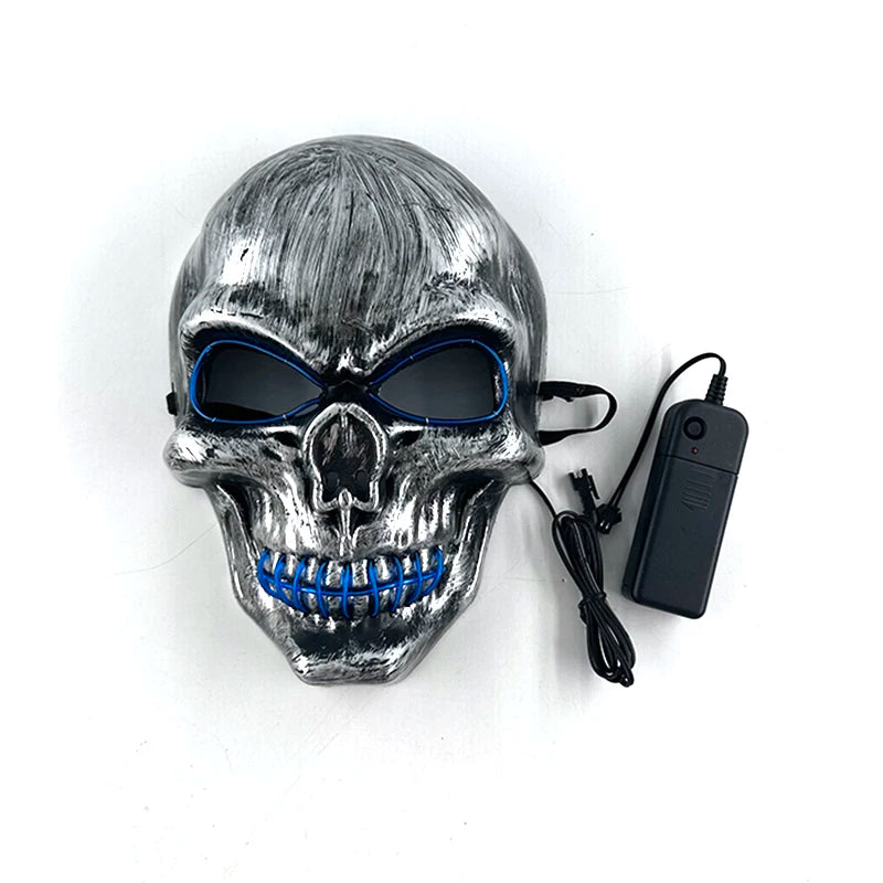 Halloween Skull Skeleton Head Headwear Horror Party Mask Light Up In The Dark Night Disguise Glowing Purge Mask For Halloween