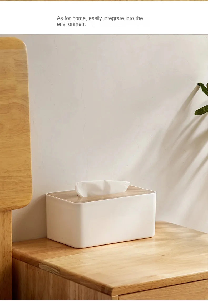 2024 New Wooden Tissue Holder Household Paper Towel Storage Box Removable Tissue Boxes for Home Office