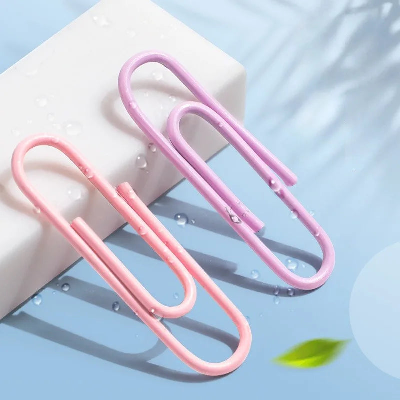 160PCS Colorful Paper Clips Office Supplies Paper Clip Large File Bookmark Paper Clip U-shaped Buckle Office Supplies