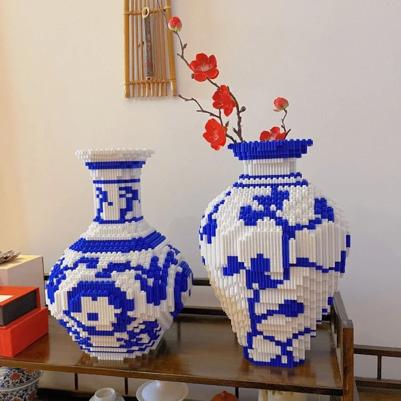 28cm Creative DIY Chinese Style Blue and White Porcelain Vase Puzzle